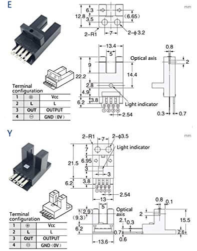 Technical diagram of Slot Reflective Photoelectric Sensor Switch 940nm Infrared Module Plug And Play For 5 To 24V DC
