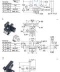 Diagram and dimensions of Slot Reflective Photoelectric Sensor Switch 940nm Infrared Module Plug And Play For 5 To 24V DC
