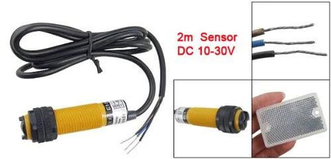 Retroreflective Photoelectric Switch Sensor With Reflector Panel PNP No DC 10 30V Infrared Sending Light 2 Meter Sensing Distance 3 Wire Setup
