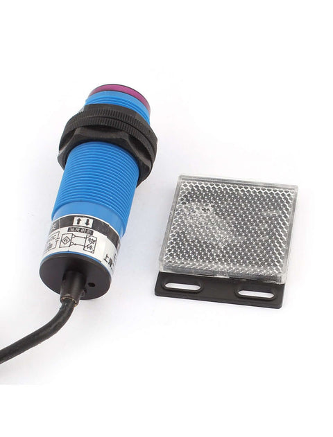 E30 R4PA Workhorse Photoelectric Switch With Reflector, PNP No 3 Wire Sensor, Infrared Retroreflective Detection, 10 to 36 V DC Supply