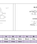 Wiring schematic for 200mm Roller Wheel Position Meter with Rotary Encoder 1000 PPR showcasing circuit connections and outputs.
