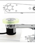 200mm Roller Wheel Position Meter With Rotary Encoder 1000 PPR Push Pull Output for lift rail mounting, shown with dimensions
