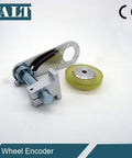 200mm Roller Wheel Position Meter with Rotary Encoder 1000 PPR Push Pull Output for lift rail mounting bracket, steel frame
