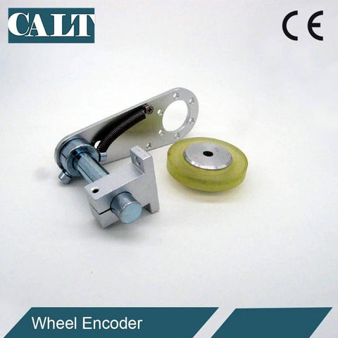 200mm Roller Wheel Position Meter with Rotary Encoder 1000 PPR Push Pull Output for lift rail mounting bracket, steel frame