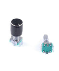 5 Pack 360 Degree Rotary Encoder Code Switch Digital Potentiometer with Push Button and 5 Pins, Knob Caps Included, for Arduino