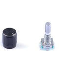 5 Pack 360 Degree Rotary Encoder Code Switch Digital Potentiometer With Push Button And 5 Pins, Knob Caps Included image