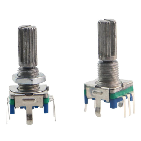 EC11 Rotary Encoder With Push Button 360 Degree 5 Pins And Knob Cap for DIY audio projects, plum blossom handle, high precision encoder.
