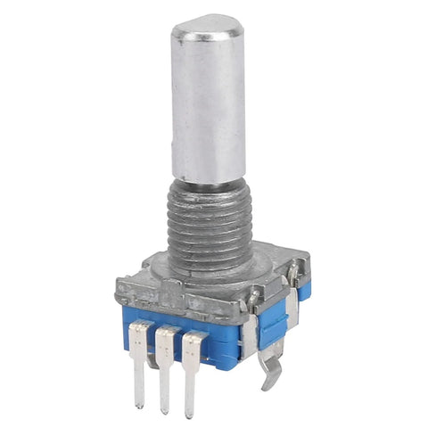 EC11 Rotary Encoder Kit, 10 Pack, 360 Degree Rotation Digital Potentiometer With Switch, 5 Pin, metal shaft, side view