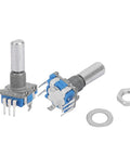 EC11 Rotary Encoder Kit, 10 Pack, 360 Degree Rotation Digital Potentiometer With Switch, 5 Pin, Washers And Nuts, Metal Shaft
