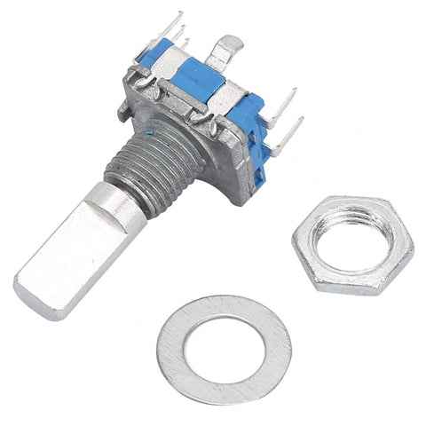 EC11 Rotary Encoder Kit, 10 Pack, 360 Degree Rotation Digital Potentiometer With Switch, 5 Pin, Metal Shaft, Washer, and Nut