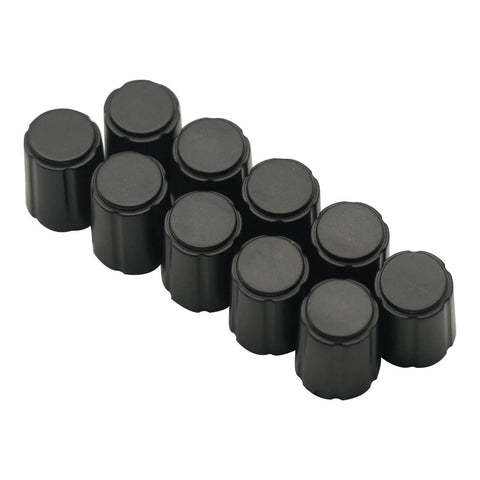 10Pcs Potentiometer Knob Caps For KY 040 360 Degree Rotary Encoder D Type 6mm Half Shaft ABS Black A15, set of black knob caps