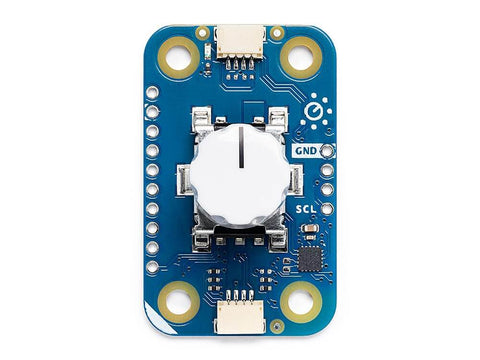 Front view of Modulino Rotary Encoder Knob with built-in push button for precise digital control in IoT and microcontroller projects.