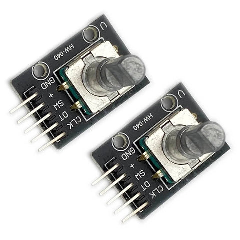 Two Pack KY 040 Rotary Encoder Modules For Arduino Raspberry Pi And STM32 Development Boards 360 Degree Incremental Encoders with pins