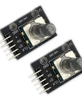 Top view of Two Pack KY 040 Rotary Encoder Modules for Arduino Raspberry Pi and STM32 Development Boards, showing dual encoders.