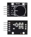 Front and back view of 4 Pack KY 040 Rotary Encoder Modules With Knob Caps For DIY Microcontroller Projects, 360 Degree Rotation