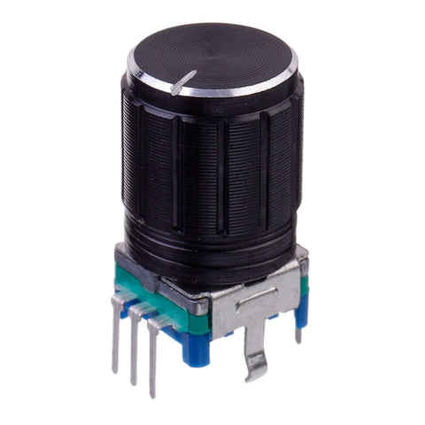 EC11 360 Degree Rotary Encoder Potentiometer Kit With 5 Pin Digital Potentiometer for DIY electronics, showing close-up of potentiometer
