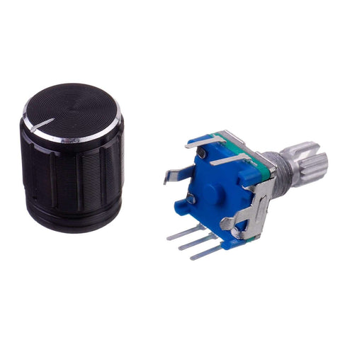 EC11 360 Degree Rotary Encoder Potentiometer Kit With 5 Pin Digital Potentiometer and knob cap for DIY electronics projects