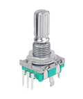 10 Pack 360 Degree Rotary Encoder Switches with Push Button for EC11 Potentiometer, metal encoder, smooth control, 15mm shaft.