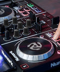 DJ controller with 6 Pack 6mm D Type Potentiometer Knobs For 6mm Shafts Rubber Grip Guitar Volume Rotary Knobs visible