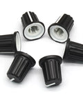 6 Pack 6mm D Type Potentiometer Knobs For 6mm Shafts Rubber Grip Guitar Volume Rotary Knobs Replacement For Encoders Black