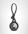 Rugged AirTag Holder With Strap For Key Ring And Luggage No Slip Case With Raised Edges And Twist Lock Design Black Keychain Accessory