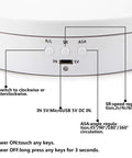 Control panel of motorized rotating display stand with USB input, speed, and angle settings. NBK MJC-65CSK-GR Jaw Type Flexible Coupling.