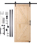 36 Inch By 84 Inch Spruce Wood Barn Door Hardware Kit For Smooth Sliding Interior Doors Space Saving Barn Door Track System Easy Install Rustic Modern Home Decor