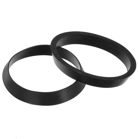 Two black silicone gaskets from Must Have 12 Pack Silicone Sink Drain Gasket Set With Slip Joint Washers And Seal Rings For One And A Half Inch Drain Pipes