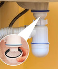 Must Have 12 Pack Silicone Sink Drain Gasket Set With Slip Joint Washers And Seal Rings in use under kitchen sink