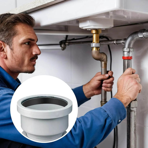Plumber installs Must Have 12 Pack Silicone Sink Drain Gasket Set With Slip Joint Washers And Seal Rings For One And A Half Inch Drain Pipes Durable Kitchen And Outdoor Plumbing Seals Includes Transparent Storage Box For Easy Organization under sink.