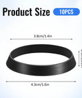 Product size diagram of Must Have 12 Pack Silicone Sink Drain Gasket Set With Slip Joint Washers And Seal Rings, showing dimensions.