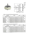 Diagram and measurements of Single Axis Magnetic Particle Brake 0.6-40 Kg Load Range (10 Kg To 100 Nm Torque) with specifications table