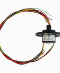 Six Channel Slip Ring With Carbon Brush Conductive Ring, 22Mm Diameter, 250Mm Wire Length, 2A Rating, Gold Contacts, ideal for machinery