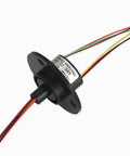 Six Channel Slip Ring With Carbon Brush Conductive Ring, 22Mm Diameter, 250Mm Wire Length, 2A Rating, Gold Contacts, AWG28 Silver Plated Teflon UL