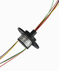 Six Channel Slip Ring With Carbon Brush Conductive Ring, 22Mm Diameter, 250Mm Wire Length, 2A Rating, Gold Contacts, AWG28 Silver Plated