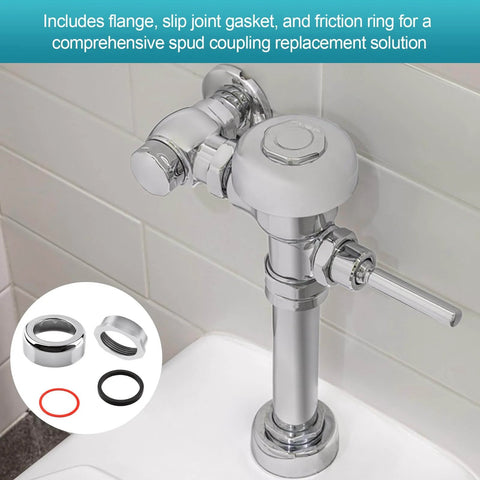 Regal Spud Coupling Assembly For Regal Flushometers Model 0306145 includes flange, slip joint gasket, friction ring in use