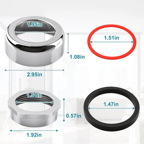 Dimensions of Regal Spud Coupling Assembly For Regal Flushometers Model 0306145 Includes Flange Slip Joint Gasket And Friction Ring