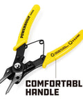 All In One Snap Ring Pliers Set With Five Interchangeable Jaws and Comfortable Vinyl Coated Grips, shown with yellow handles.