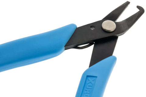 Split Ring Pliers 496 with Curved Catch Tip and blue Xuro grips, ergonomic lightweight design for precise ring handling