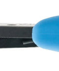 Side view of Split Ring Pliers 496 with Curved Catch Tip, blue handle, ergonomic lightweight design, non-slip Xuro rubber grips.
