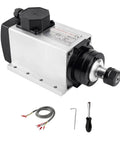 Square Air Cooled CNC Spindle Motor 110V 2.2KW 24000RPM ER20 Collet 6mm with four bearings and assembly tools.