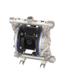 Stainless Steel Pneumatic Double Diaphragm Pump Built For Tough Jobs with 8.8 GPM Flow, 120 PSI Max, Half Inch Inlet And Outlet, PTFE Seals, 304 SS
