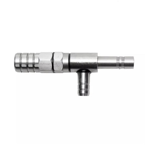 Side view of Stainless Steel Lab Water Vacuum Pump Venturi Ejector Water Jet Pump for Science Education and Research, corrosion resistant