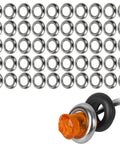 3/4 Inch Round Stainless Steel Trim Ring Bezel For 3/4 Inch Diameter Accent Marker Lights Front And Rear Clearance LEDs Fits Over Rubber Grommet Chrome Style Finish Pack Of 50
