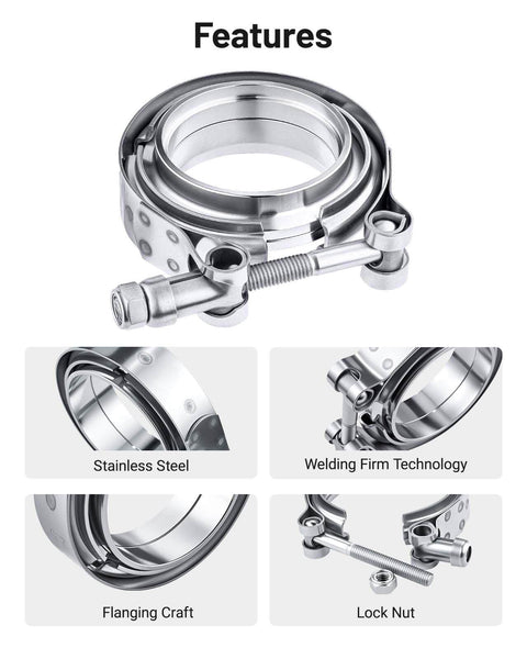 2.0 Inch V Band Clamp With Flange Stainless Steel For Easy Install And Removal with features like welding and flanging craft