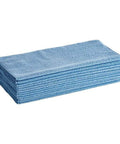 Microfiber cloths, blue, 16x16 inches, general-purpose, 12-pack, stacked
