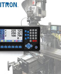 Three Axis DRO RPM LCD Digital Readout with 7 inch screen for lathe milling, displayed with control panel on Bridgeport knee mill