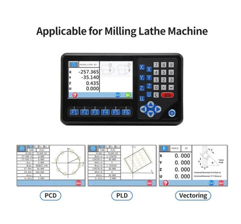 Three Axis DRO RPM LCD Digital Readout With 7 Inch Screen for Milling Lathe Machine showing display interface and controls.