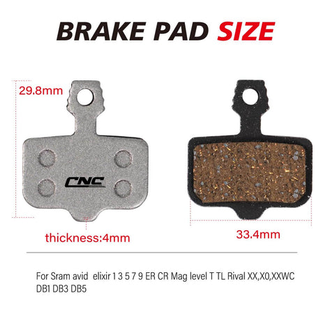 Trail Ready Disc Brake Pads For Mountain Bikes With Resin Kevlar Ceramic Blend And 25 To 30 Percent Fine Metal Fibers size details