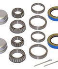 Trailer Bearing Repair Kit For 1-3/8 Inch To 1-1/16 Inch Tapered Spindles With Inner And Outer Bearings, Races, And Grease Seals